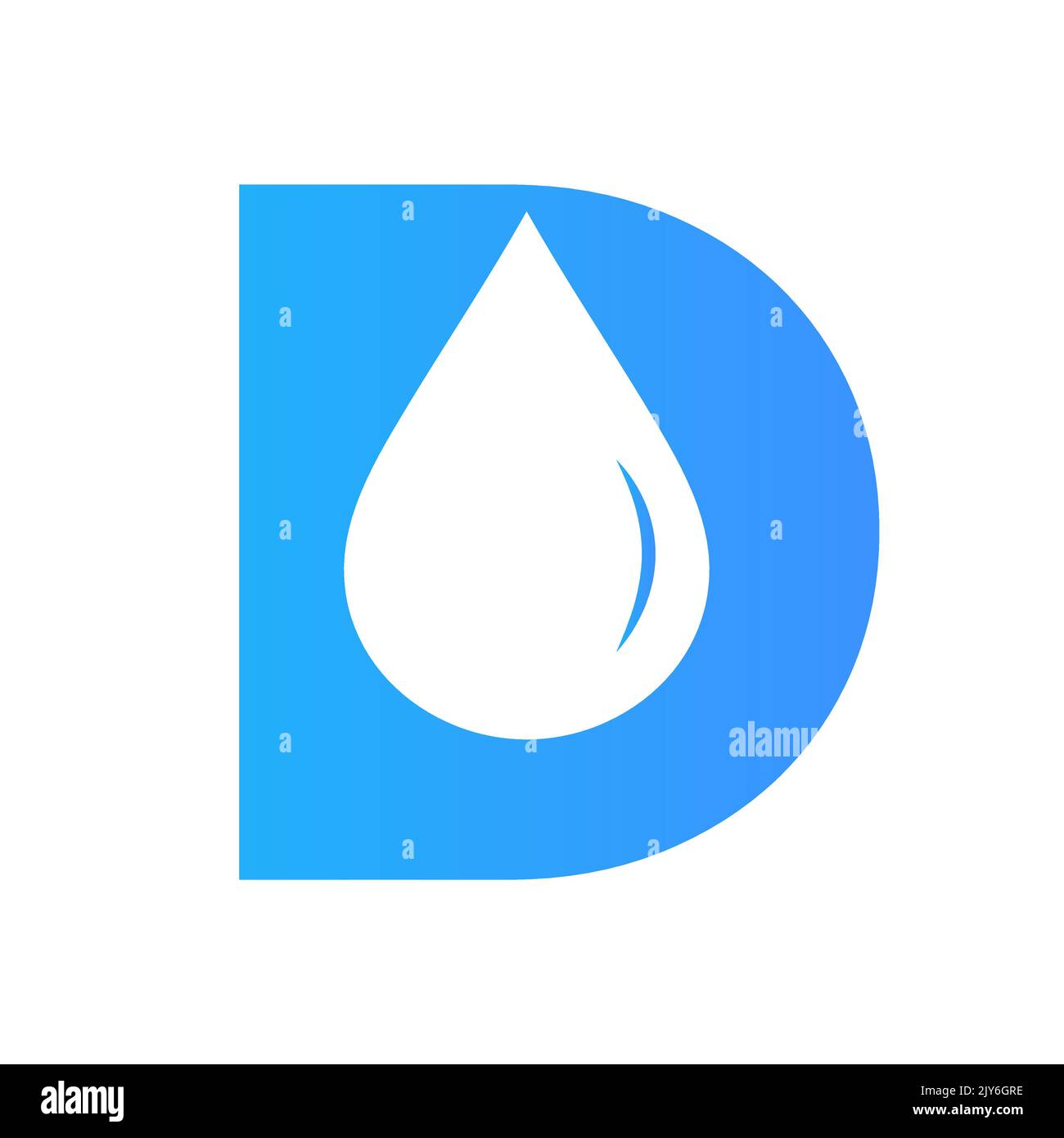 Vektorvorlage für Wasserlogo mit Buchstabe D. Wassertropfen-Logo Stock Vektor