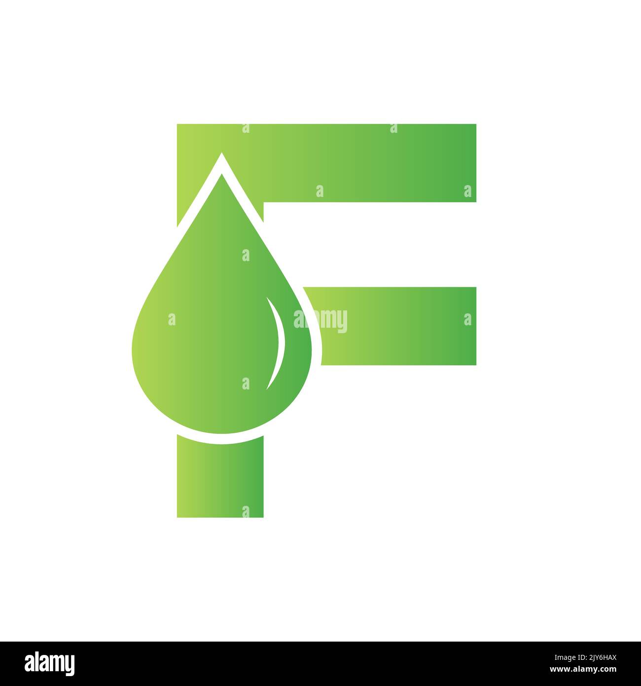 Vektor-Vorlage für Wasserlogo-Element mit dem Buchstaben F. Wassertropfen-Logo Stock Vektor