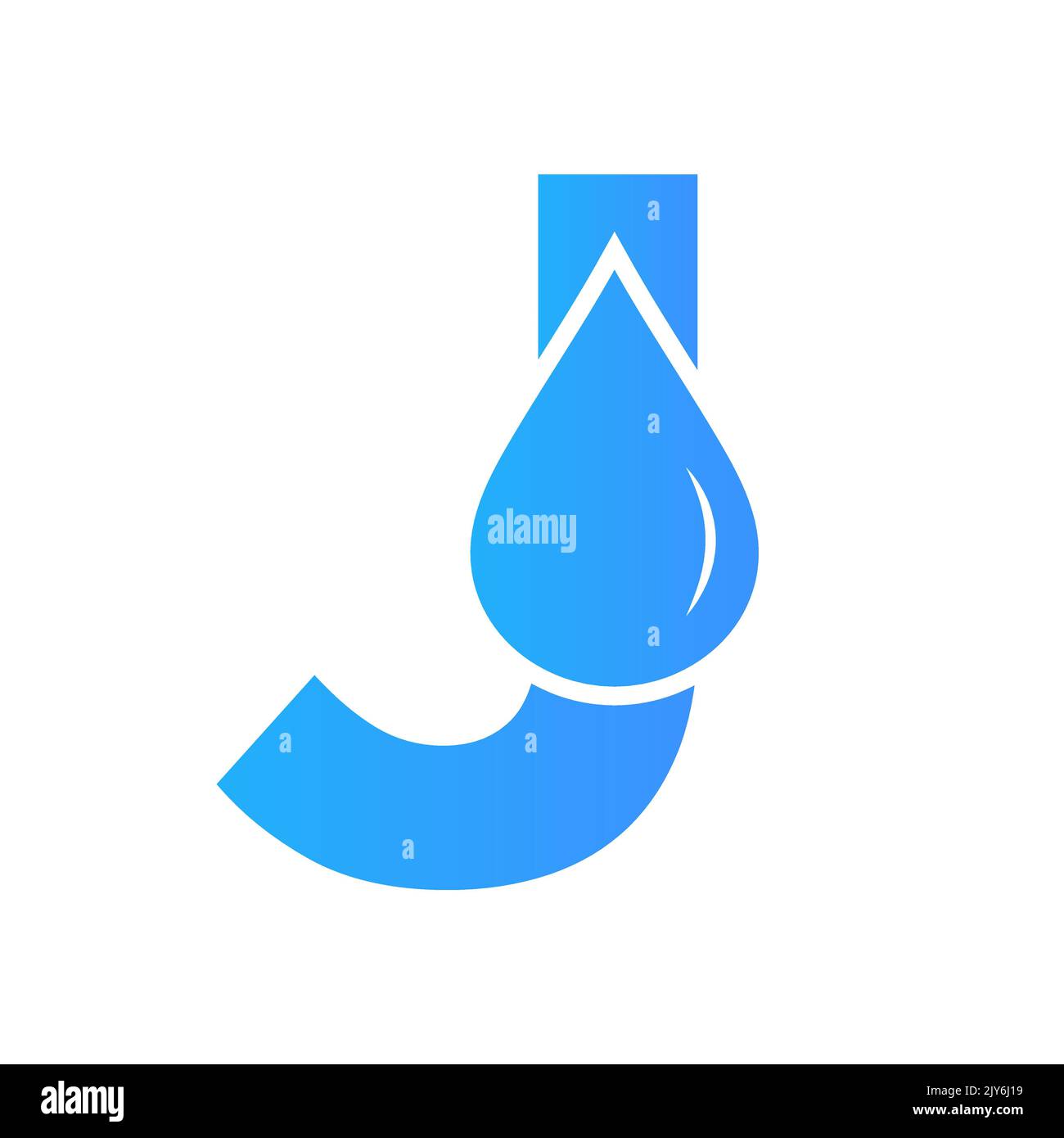 Vektor-Vorlage für Wasserlogo mit Buchstabe J. Wassertropfen-Logo Stock Vektor