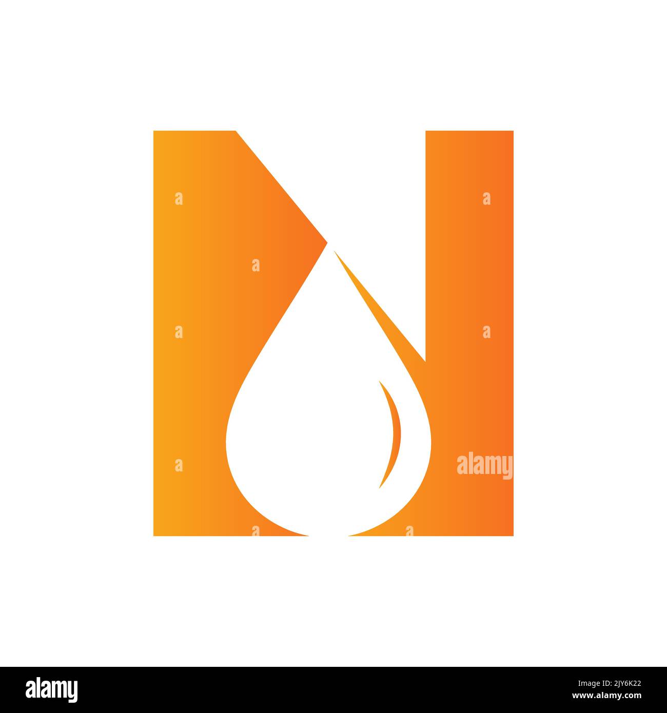 Vektorvorlage für Element „Wasserlogo“ mit Buchstabe N. Wassertropfen-Logo Stock Vektor