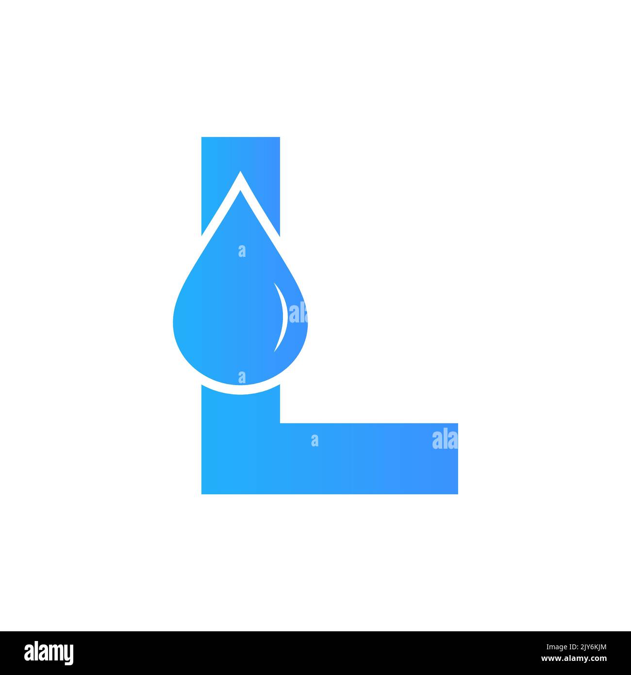 Vektor-Vorlage für Wasserlogo-Element mit L-Buchstabe. Wassertropfen-Logo Stock Vektor