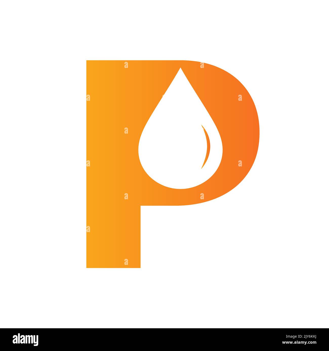 Vektorvorlage für Element „Wasserlogo“ mit dem Buchstaben P. Wassertropfen-Logo Stock Vektor