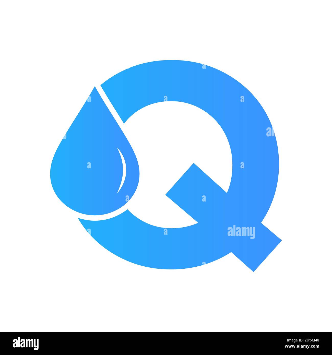 Vektorvorlage für Wasserlogo mit Buchstabe Q. Wassertropfen-Logo Stock Vektor