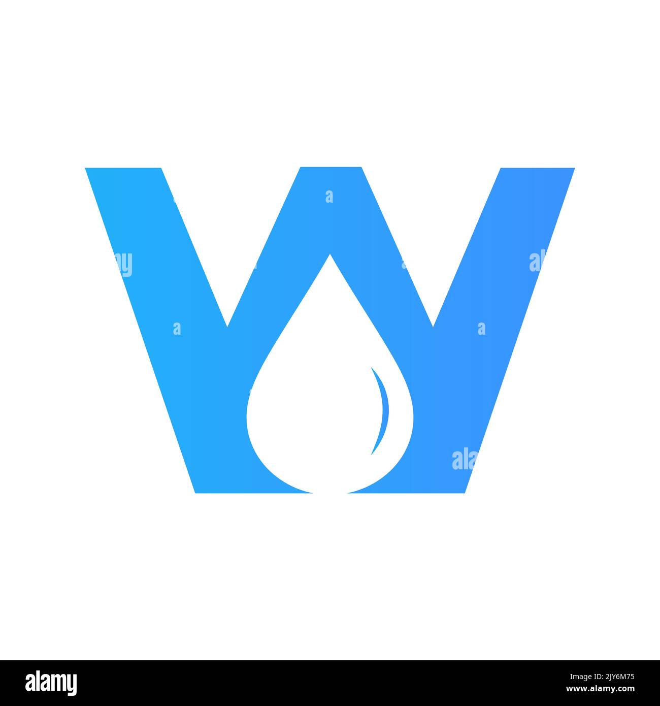 Vektor-Vorlage für Wasserlogo-Element des Buchstabens W Wassertropfen-Logo Stock Vektor