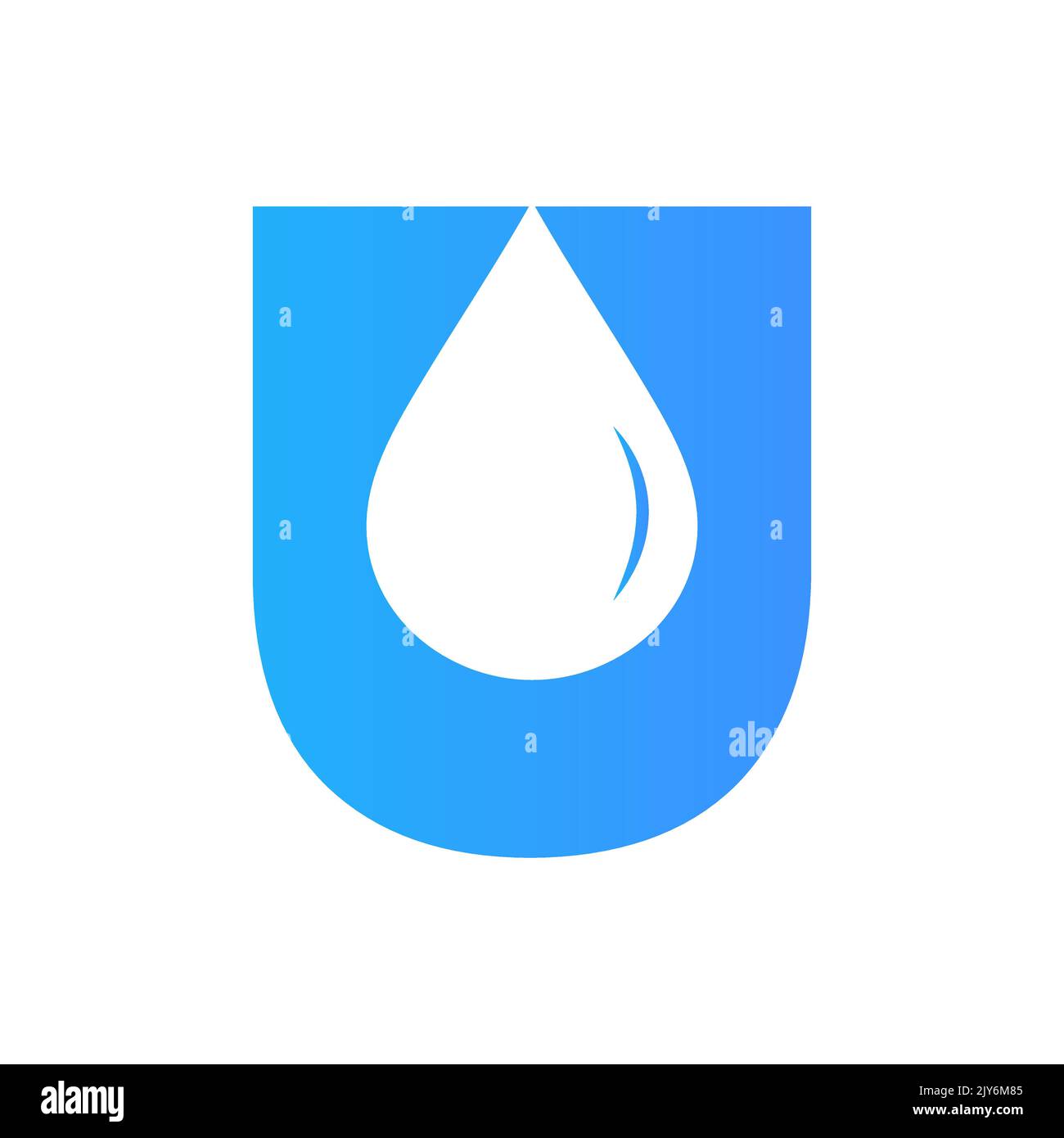 Vektorvorlage für Element „U-Wasserlogo“. Wassertropfen-Logo Stock Vektor