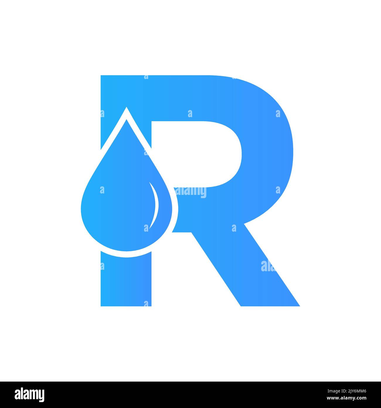 Vektor-Vorlage für Wasserlogo-Element in Buchstabe R. Wassertropfen-Logo Stock Vektor