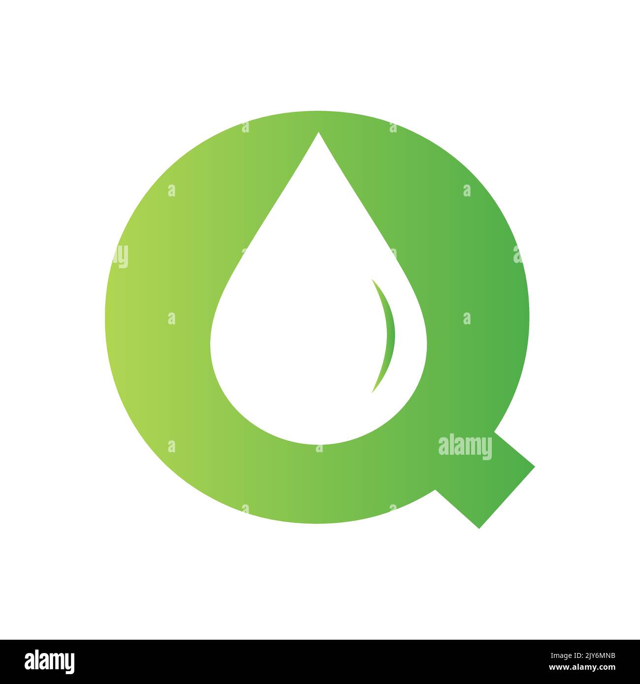Vektorvorlage für Wasserlogo mit Buchstabe Q. Wassertropfen-Logo Stock Vektor