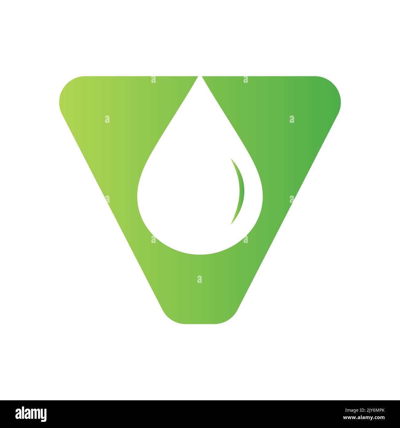 Vektor-Vorlage für Wasserlogo mit Buchstabe V. Wassertropfen-Logo Stock Vektor