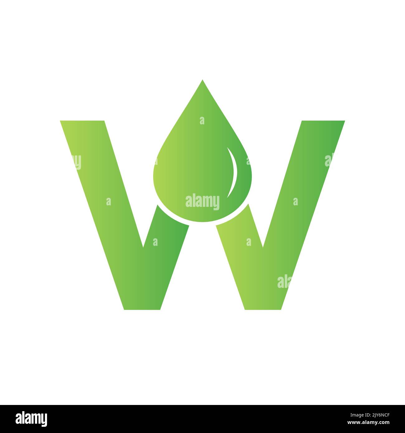 Vektor-Vorlage für Wasserlogo-Element des Buchstabens W Wassertropfen-Logo Stock Vektor