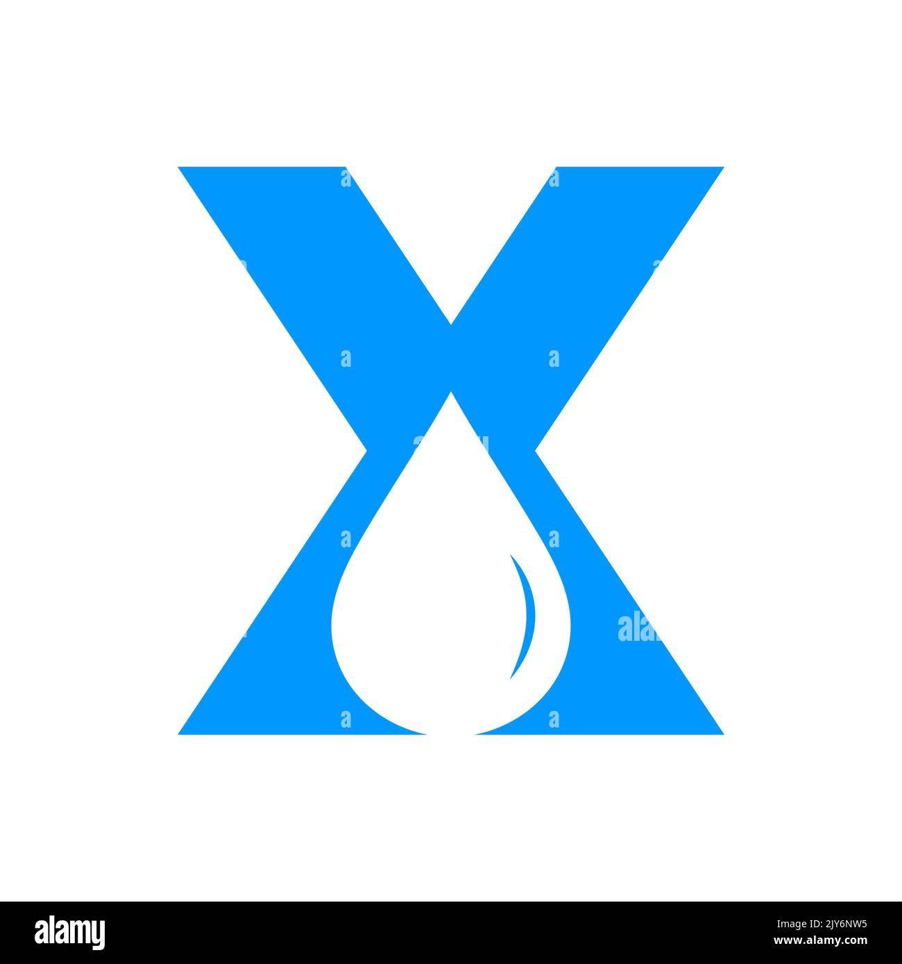 Vektor-Vorlage für Wasserlogo mit dem Buchstaben X. Wassertropfen-Logo Stock Vektor