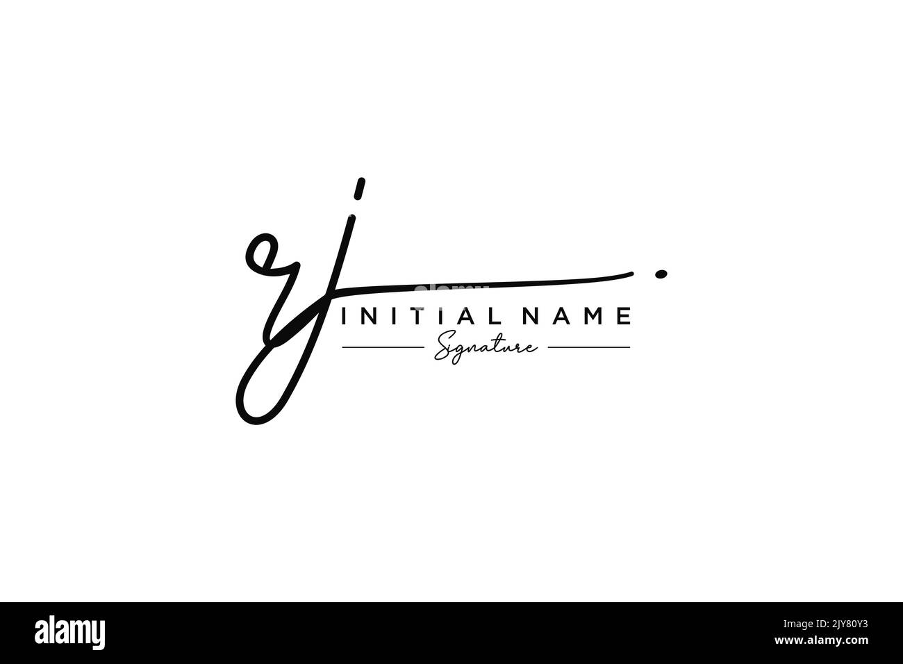Vorlage für RJSignatureLogo. Kalligraphie Schriftzug