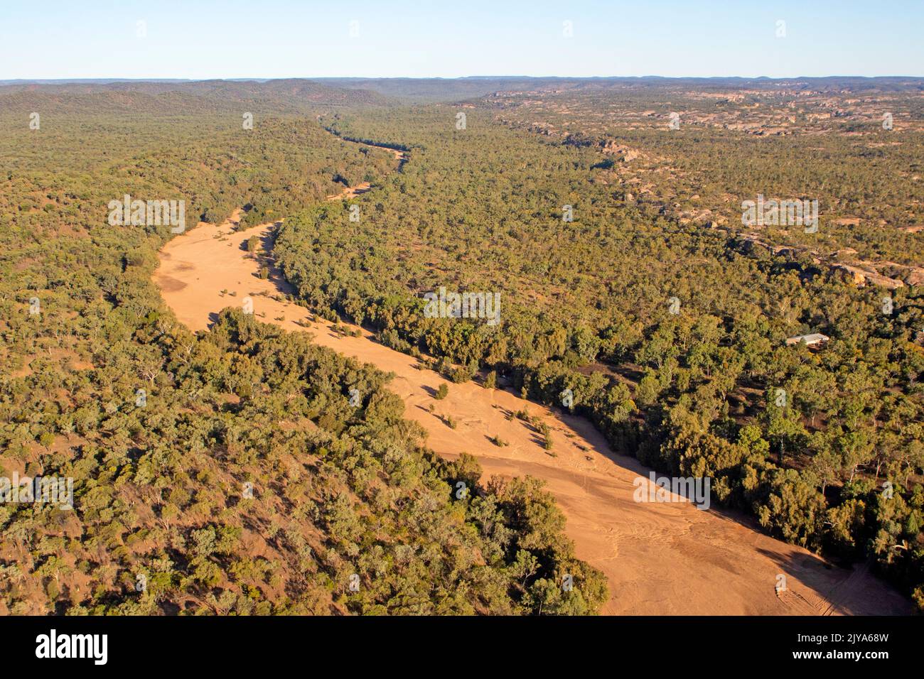 Das trockene Bett des Robertson River in der Cobbold Gorge Stockfoto