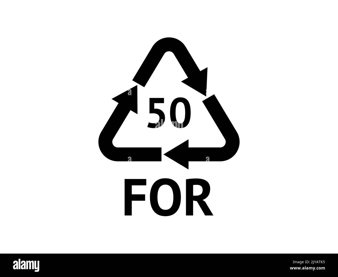 Codes für das organische Recycling. Recycling-Symbol auf einem isolierten Hintergrund. Mobius-Streifen. Spezielles Symbol für Sortierung und Recycling. Zweite Verwendung. Vektor-Illus Stock Vektor