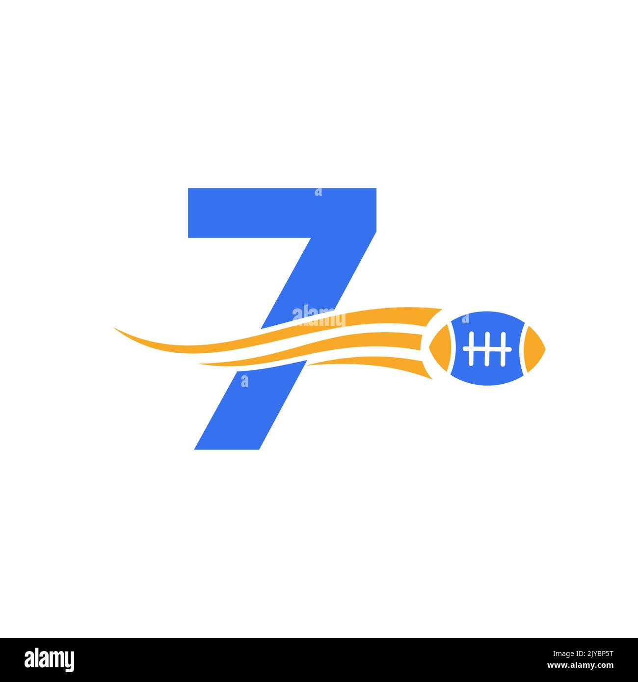Buchstabe 7 Rugby, American Football Logo Mit Rugby Ball Symbol Für American Soccer Club Vektor-Symbol Kombinieren Stock Vektor