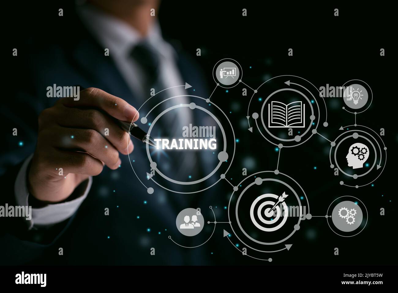 Technologiekonzepte für Unternehmen Internettechnologie Webinar Skills E-Learning Business Internettechnologie Konzepte. Stockfoto