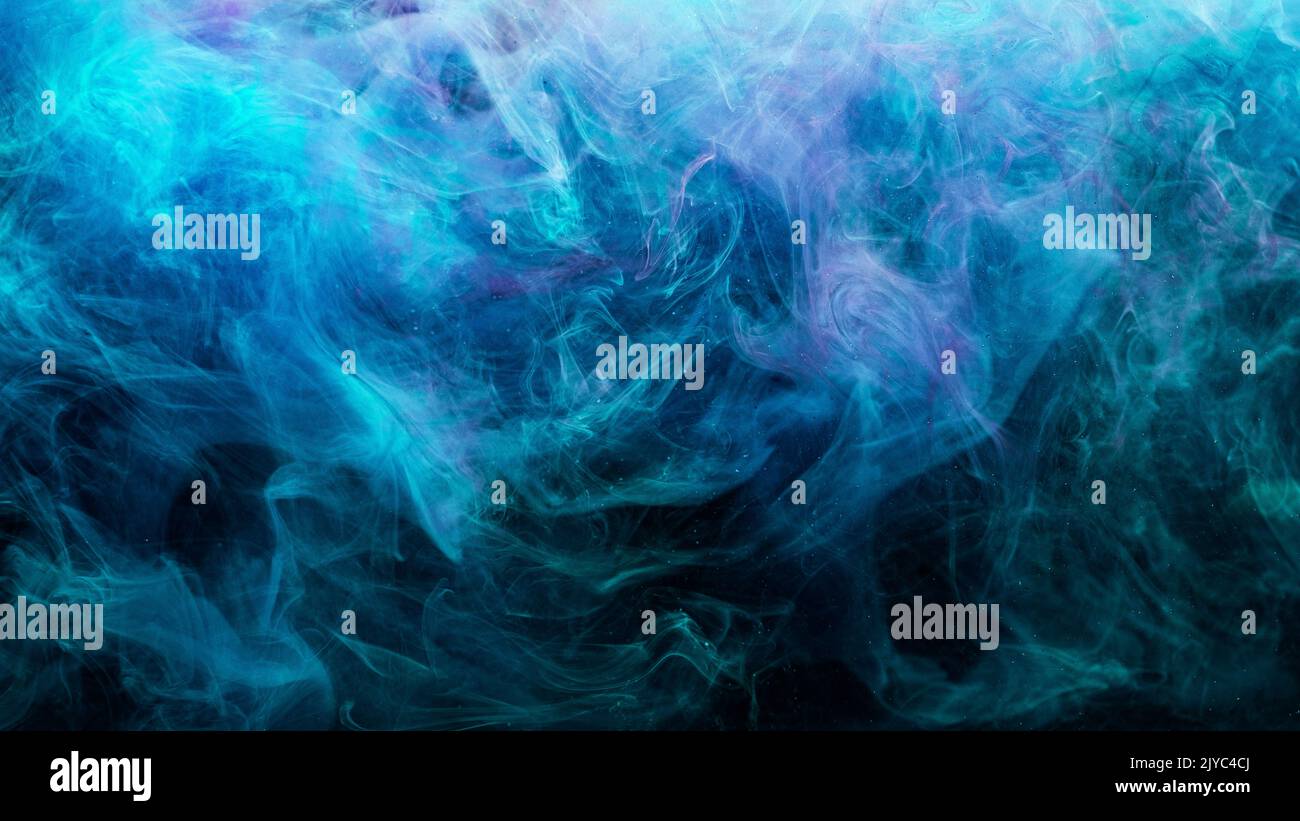 Farbe Rauch abstrakter Hintergrund Farbe Wasser blau Stockfoto