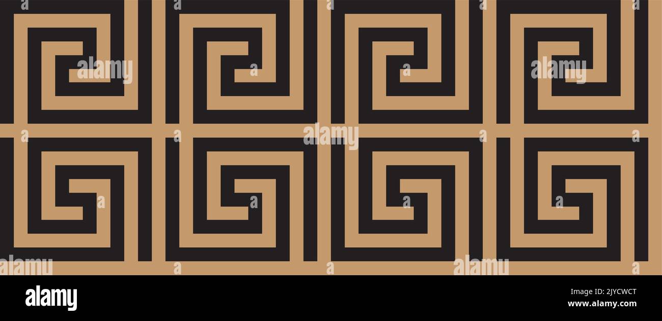 Seamless Greek Key auf Luxus golden Hintergrund Muster Textur Stock Vektor
