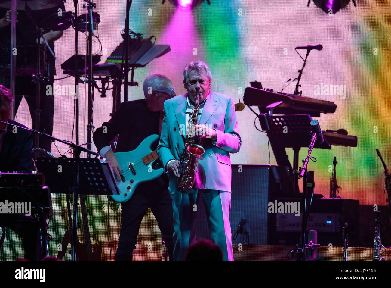 Toronto, Kanada. 07. September 2022. Andy Mackay, Roxy Music-Hornist, tritt während der 50.-jährigen Tourauftakt-Show in Toronto auf.Quelle: Bobby Singh/Alamy Live News Stockfoto