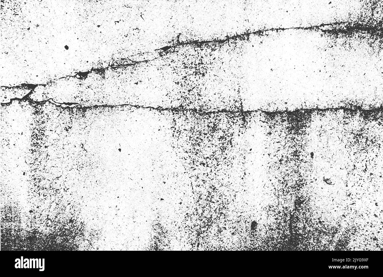 Verzweifelte Overlay-Textur von rissigen Beton, Stein oder Asphalt. Grunge Hintergrund. Abstrakte Halbton-Vektor-Illustration Stock Vektor