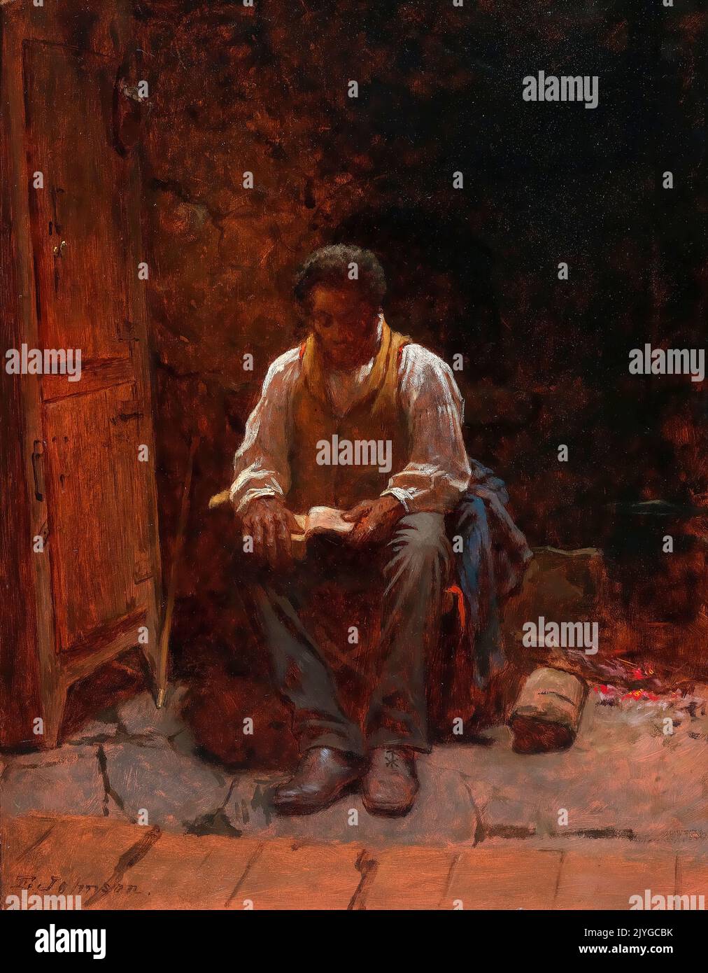 Eastman Johnson, The Lord is My Shepherd, Ölgemälde auf Tafel, um 1863 Stockfoto