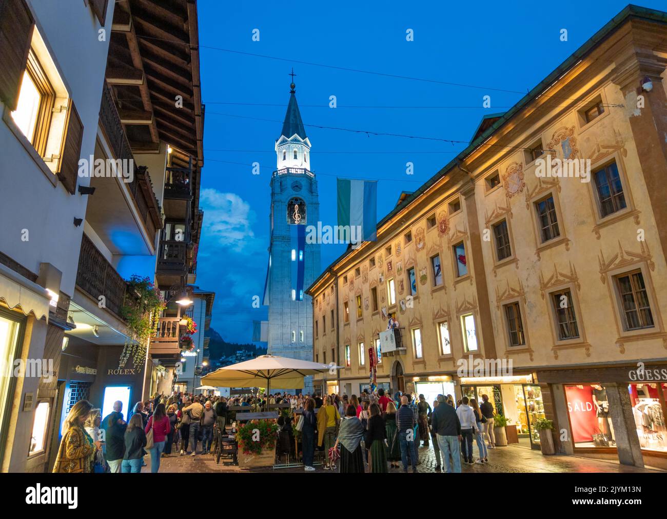 Dolomiti (Italien) - Blick auf die Dolomiten, UNESCO-Weltkulturerbe, in den Regionen Venetien und Trentino-Südtirol. Hier: Cortina d'Ampezzo Stockfoto