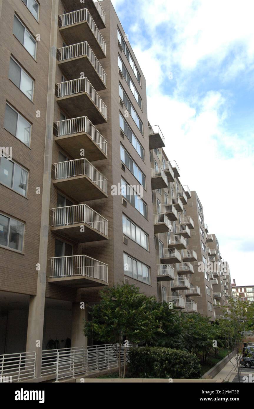 Höhepunkte: Von der Regierung finanzierte städtische Gebäude der National Mortgage Association (Ginnie Mae). Stockfoto