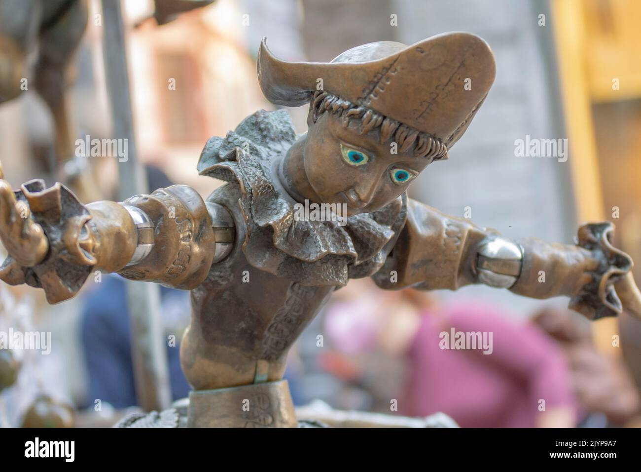 Aachen März 2021: Der Puppenbrunnen befindet sich in Aachen, Nordrhein-Westfalen, an der Krämerstraße, der Verbindung zwischen Dom und Rathaus. Stockfoto