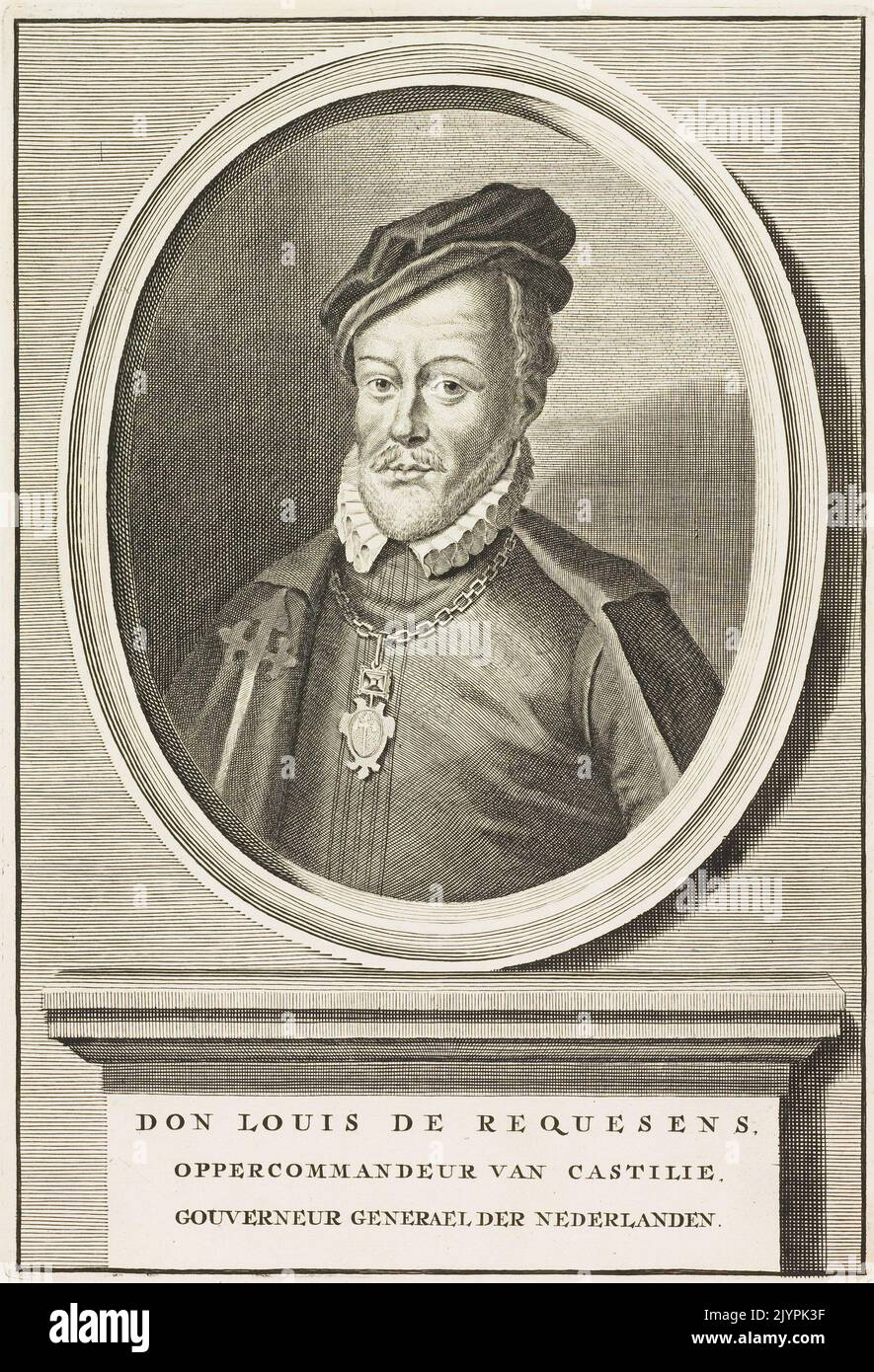 Don Louis de Requesens war ein spanischer Militärführer, der im 16. Jahrhundert als Gouverneur der Niederlande diente und eine bedeutende Rolle im Achtzigjährigen Krieg spielte. Stockfoto