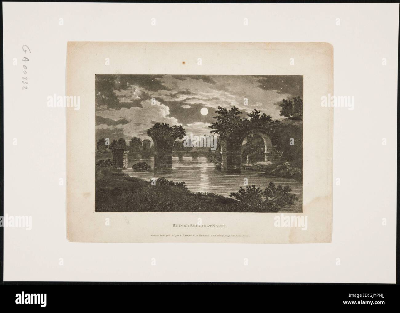 Die Ruine der Brücke von Narni ist ein historisches Wahrzeichen in Mittelitalien, bekannt für ihre antike römische Konstruktion. Die Brücke, die auf das römische Reich zurückgeht, überspannt einen Fluss und repräsentiert das technische Können der alten Römer. Obwohl es sich in Ruinen befindet, ist es ein bedeutender Ort für Geschichtsinteressierte und Architekturstudien, der Einblicke in die römischen Ingenieurtechniken bietet. Stockfoto