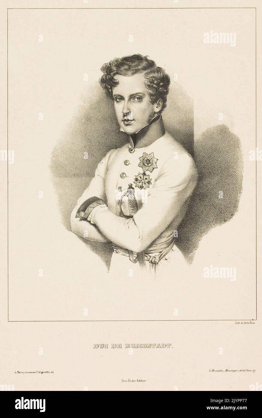 Der Herzog von Reichstadt, geboren als Napoleon II. (1811–1832), war der Sohn von Napoleon Bonaparte und Marie Louise von Österreich. Nach dem Fall des Napoleonischen Reiches erhielt er von seinem Großvater, Kaiser Franz II. Von Österreich, den Titel „Herzog von Reichstadt“. Obwohl er nie regieren konnte, wurde er zum Symbol des Bonaparte-Vermächtnisses. Stockfoto