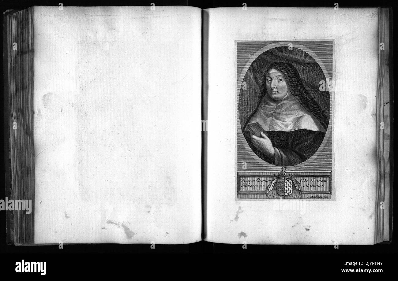 Marie Eleonor de Rohan war eine prominente historische Persönlichkeit, die möglicherweise mit dem französischen Adel oder bedeutenden kulturellen Bewegungen verwandt war und weitere Untersuchungen erforderte, um alle historischen Details zu bestätigen. Stockfoto