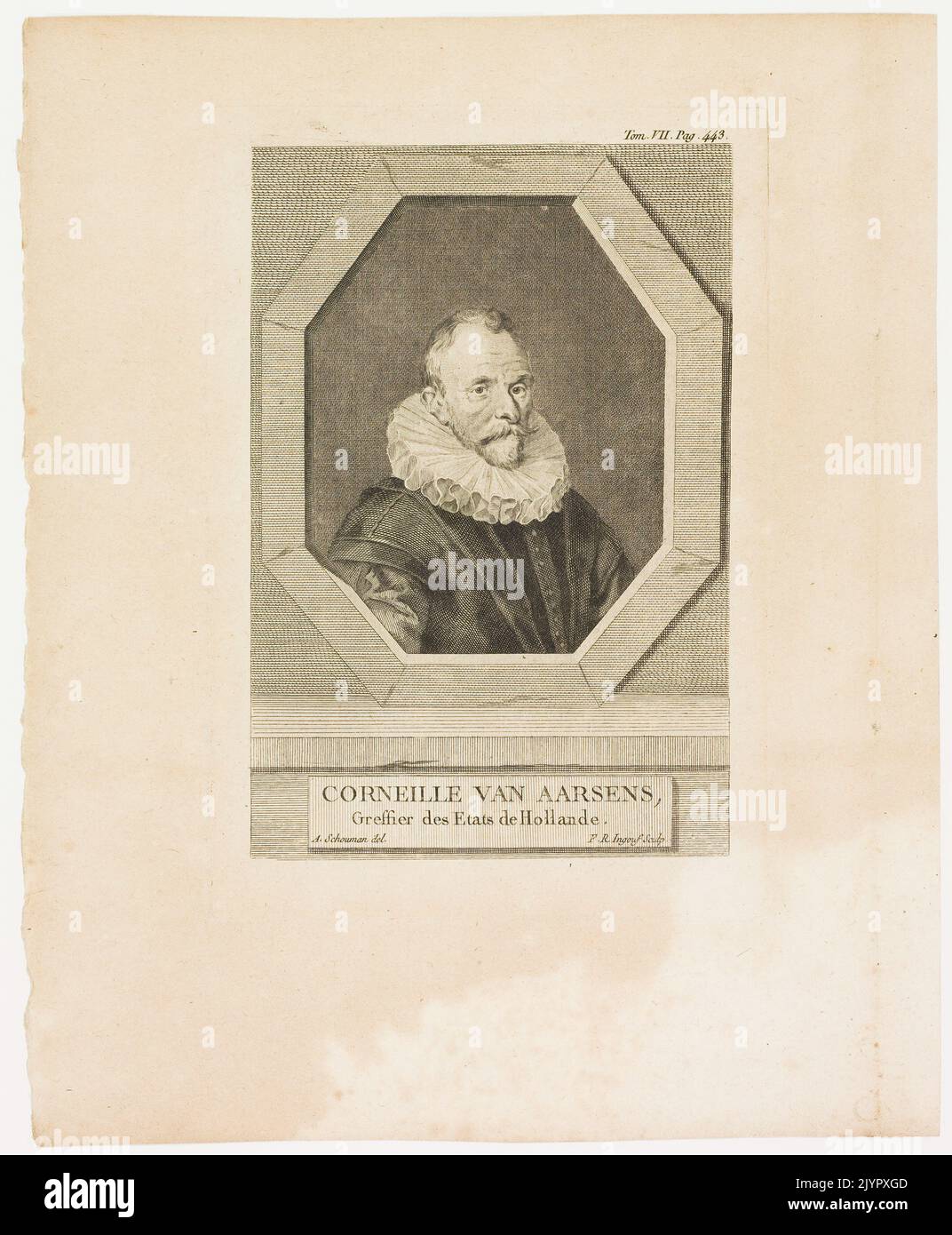 Corneille van Aarsens war eine prominente Persönlichkeit in der niederländischen Geschichte, besonders bekannt für seine Beteiligung an der politischen und militärischen Szene im 16. Und 17. Jahrhundert. Er spielte eine Schlüsselrolle in diplomatischen Missionen und militärischen Strategien während des Achtzigjährigen Krieges. Stockfoto