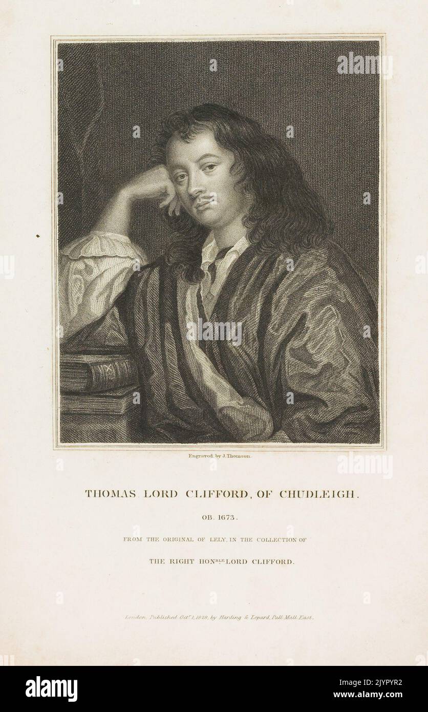 Thomas Lord Clifford of Chudleigh war ein bekannter englischer Adliger im 17. Jahrhundert. Er war bekannt für seine politische und militärische Tätigkeit, insbesondere im Zusammenhang mit dem englischen Bürgerkrieg. Clifford hatte verschiedene Positionen inne, darunter die eines Parlamentsabgeordneten, und wurde für seinen Dienst an der Krone anerkannt. Stockfoto