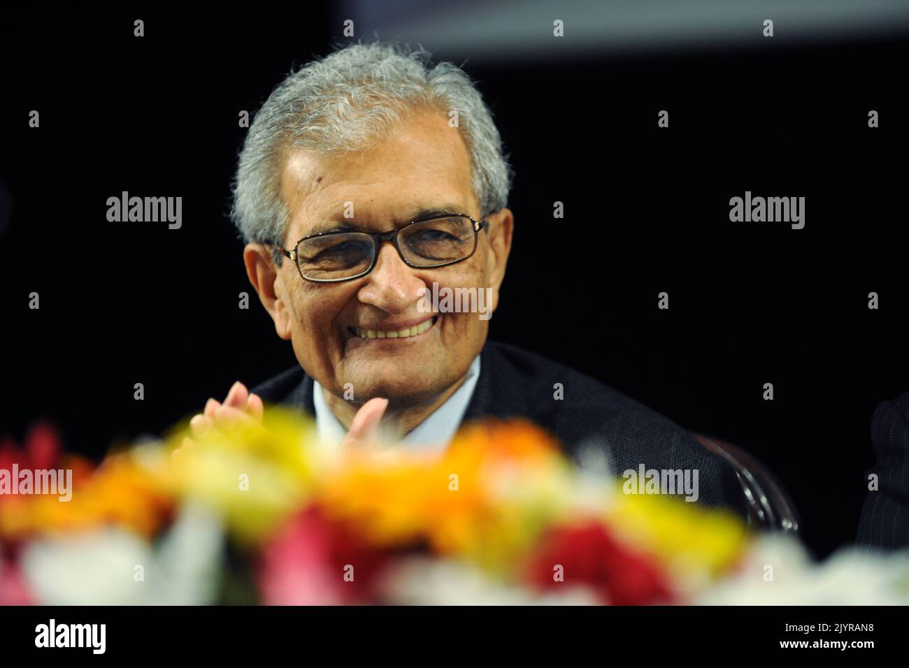 Dhaka, Bangladesch - 28. Dezember 2011: Amartya Kumar Sen, der Gewinner des Nobelpreis für Wirtschaftswissenschaften, ist ein indischer Bengali. Er kam nach Banglad Stockfoto