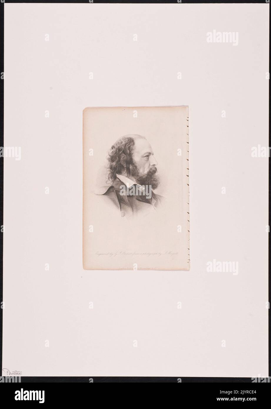 Alfred Tennyson war ein bekannter englischer Dichter, der vor allem für seine lyrischen und erzählerischen Gedichte bekannt war. Seine Arbeit beschäftigt sich mit Themen der Natur, des Todes und der menschlichen Erfahrung und hinterlässt einen tiefen Einfluss auf die englische Literatur. Stockfoto