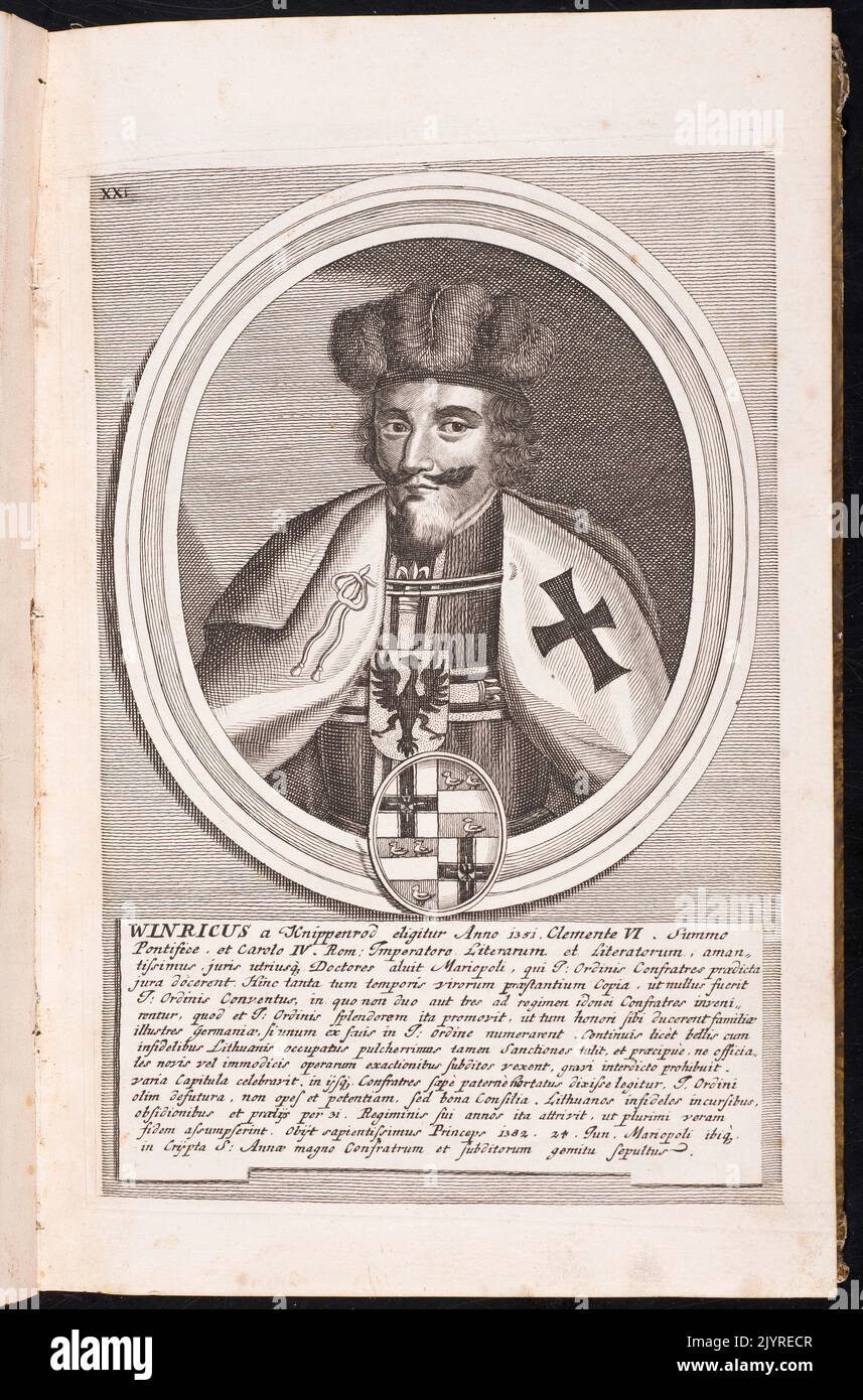 Winricus a Knippenrod war eine bemerkenswerte Figur aus dem Mittelalter, die möglicherweise in religiösen, politischen oder militärischen Angelegenheiten während dieser Zeit involviert war. Weitere Details seines Lebens und seines Einflusses bleiben knapp. Stockfoto