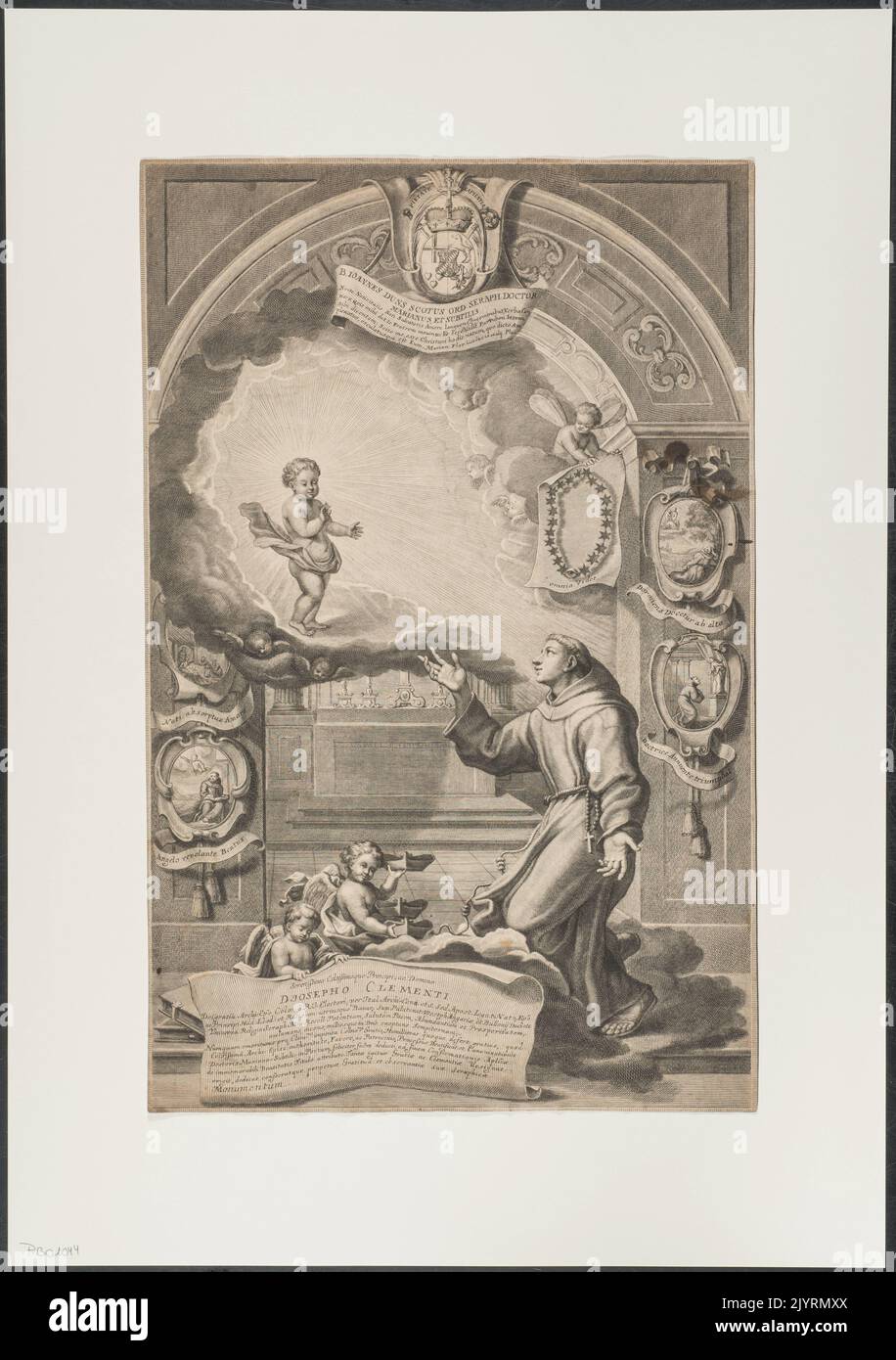 John Duns Scotus war ein franziskanischer Philosoph und Theologe aus dem 13. Bis 14. Jahrhundert, der für seine einflussreiche Arbeit in Metaphysik und Scholastik bekannt war. Seine Theorien über Universalien und Gottes Existenz prägten die mittelalterliche Philosophie maßgeblich. Stockfoto