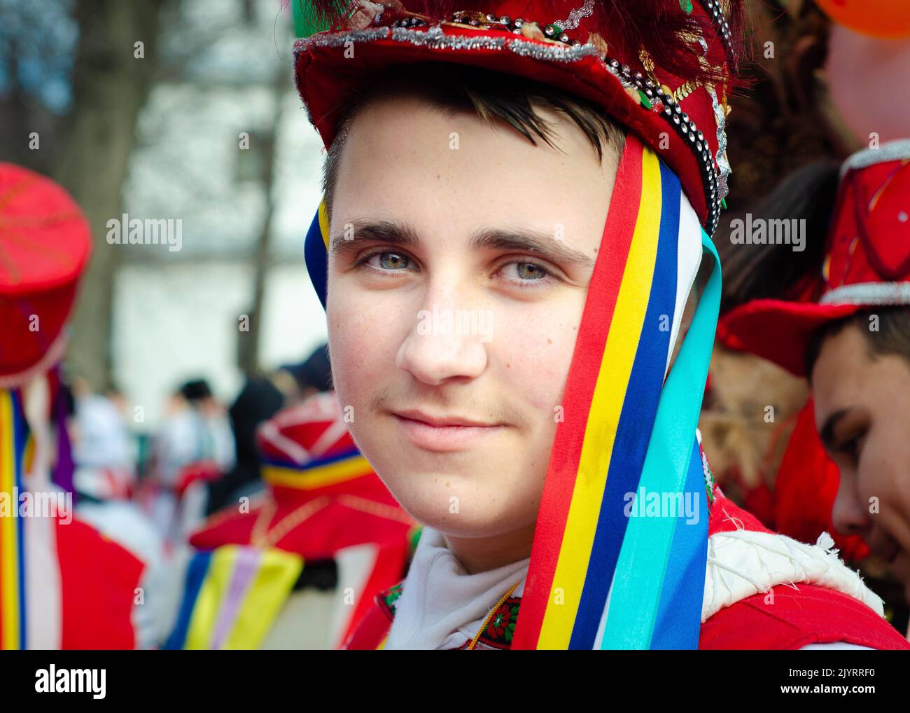 Rumänische Neujahrstradition. Neujahrsbären-Tanzfestival, Botosani, Moldawien, Rumänien Stockfoto