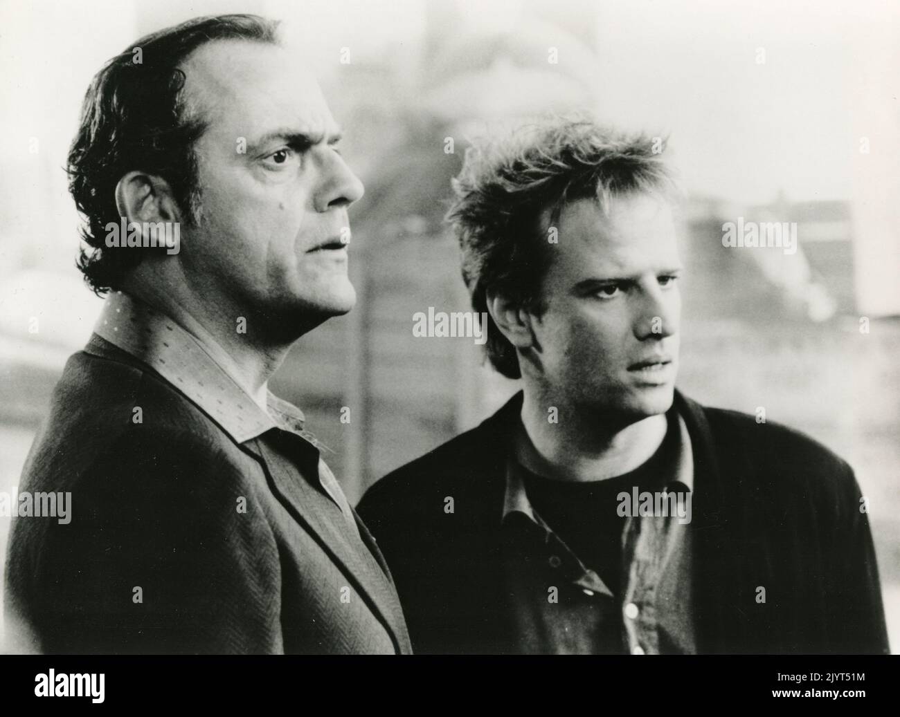 Der französische Schauspieler Christopher Lambert (links) und der Schauspieler Christopher Lloyd im Film Warum ich?, USA 1990 Stockfoto