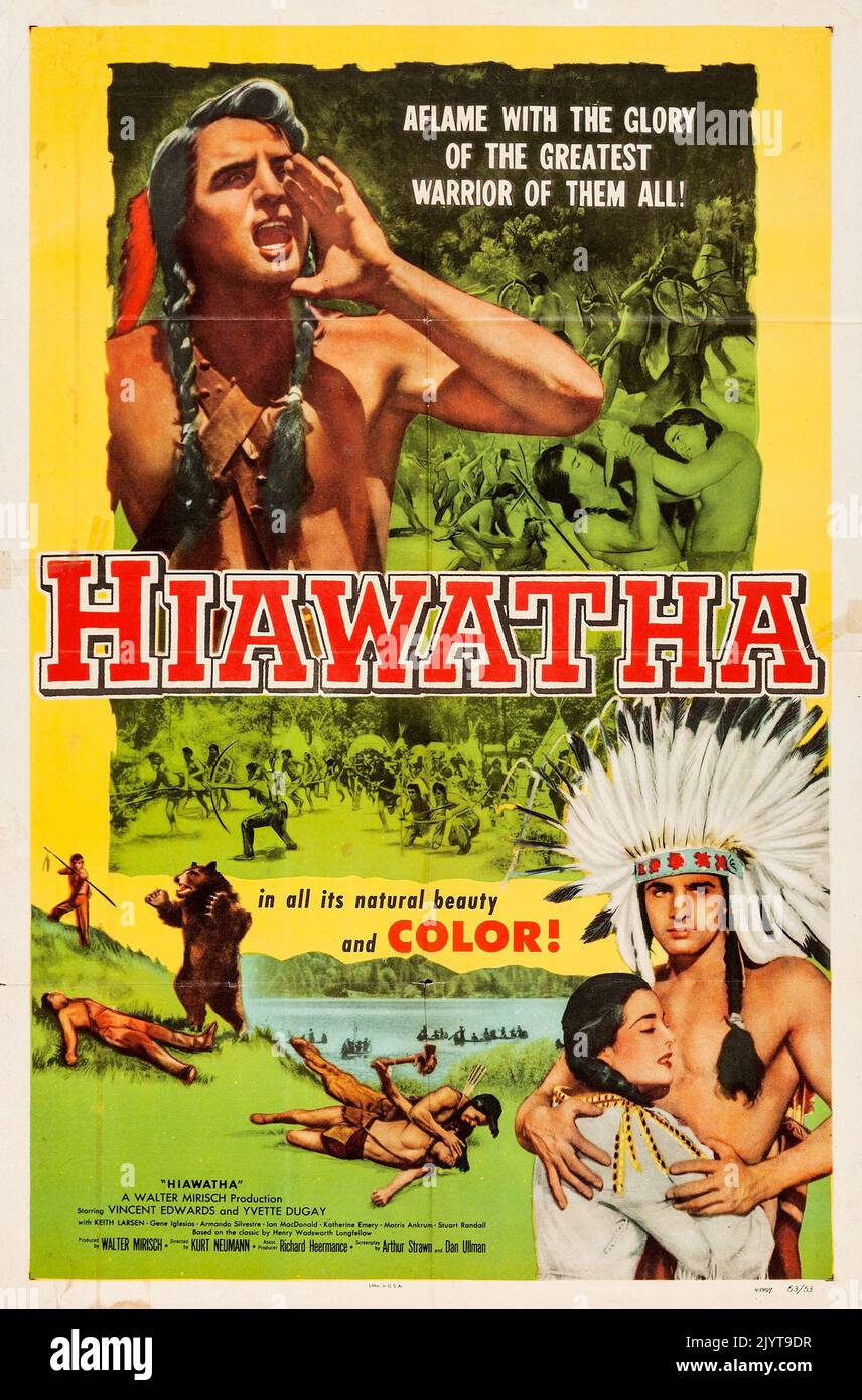 Vintage-Filmposter Hiawatha 1952 Stockfoto