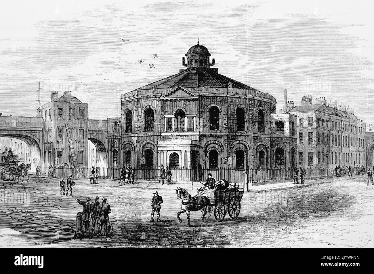 Abbildung der Surrey Chapel, Blackfriars Road, London. Datiert aus dem 19.. Jahrhundert Stockfoto