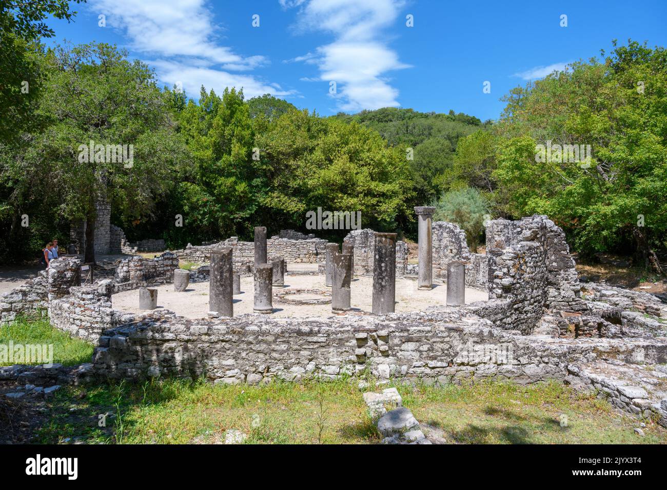 Das Baptistry in den alten Ruinen von Butrint, in der Nähe von Saranda, Albanien Stockfoto