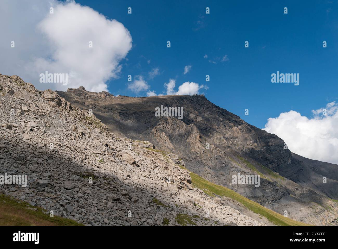 Schilthorn, Murren, Schweiz Gipfel von Schilthorn berühmt für die Dreharbeiten von James Bond Film Stockfoto