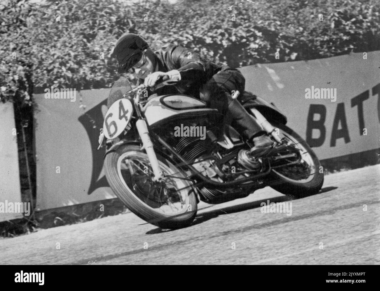 Motorrad. 4. Juli 1950. (Foto von Fox Photos). Stockfoto