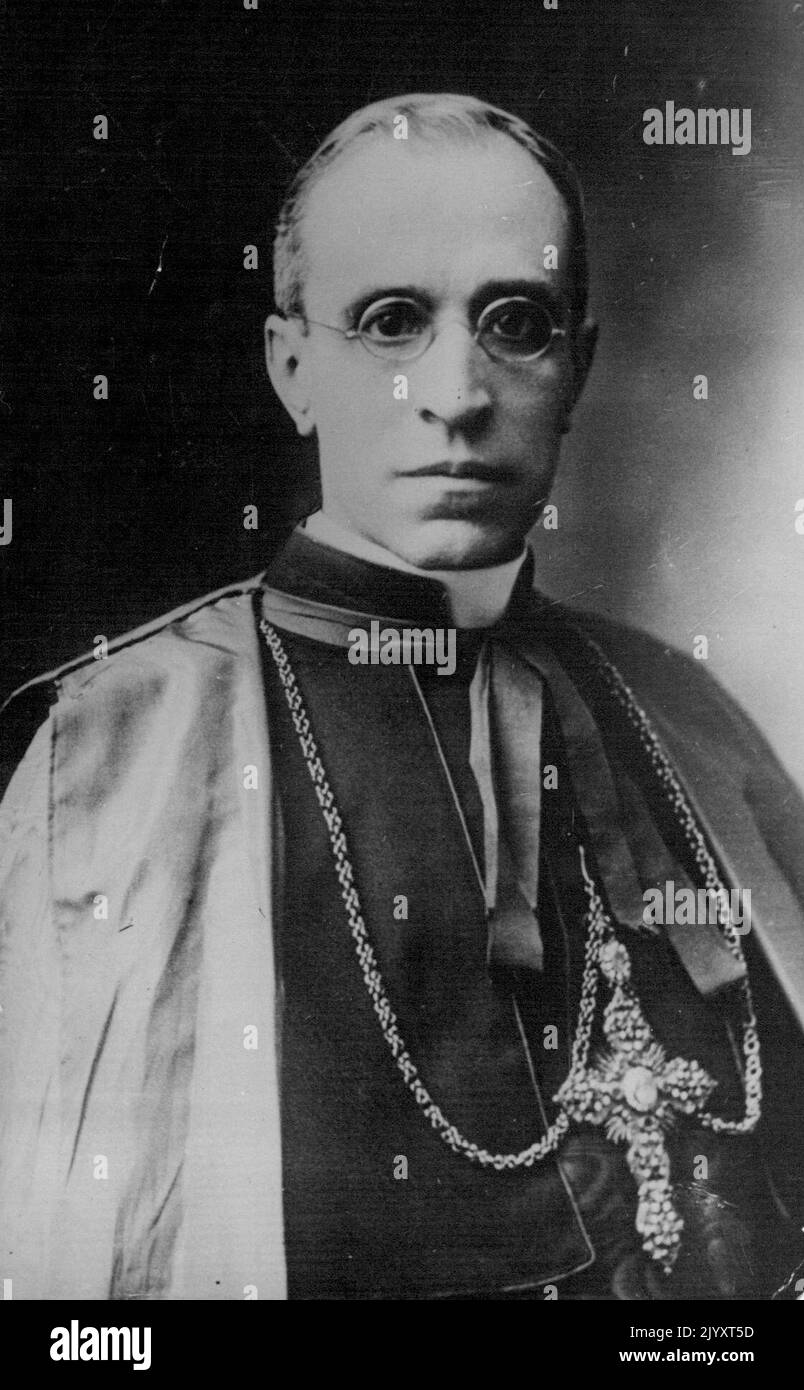 Neuer Papst Gewählt. Papst Pius XII. (Früher Kardinal Pacelli, der verstorbene Staatssekretär des Papstes). 03. März 1939 (Foto von Sport und General Press Agency Limited). Stockfoto