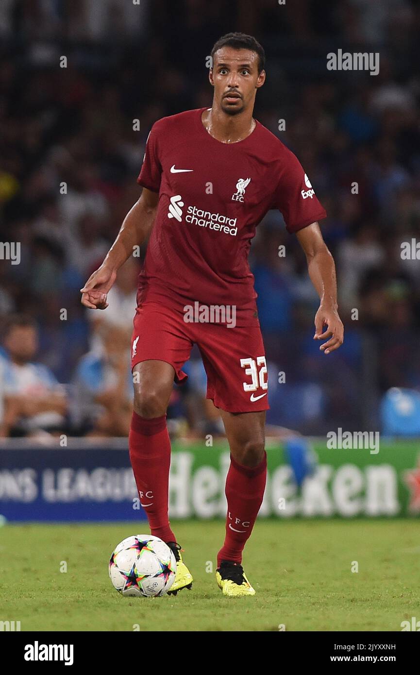 Neapel, Italien. 7 September 2022. Joel Matip vom FC Liverpool während des UEFA Champions League-Spiels zwischen SSC Napoli und dem FC Liverpool am 07. September 2022 im Stadio Diego Armando Maradona Naples Italien. Kredit:Franco Romano/Alamy Live Nachrichten Stockfoto