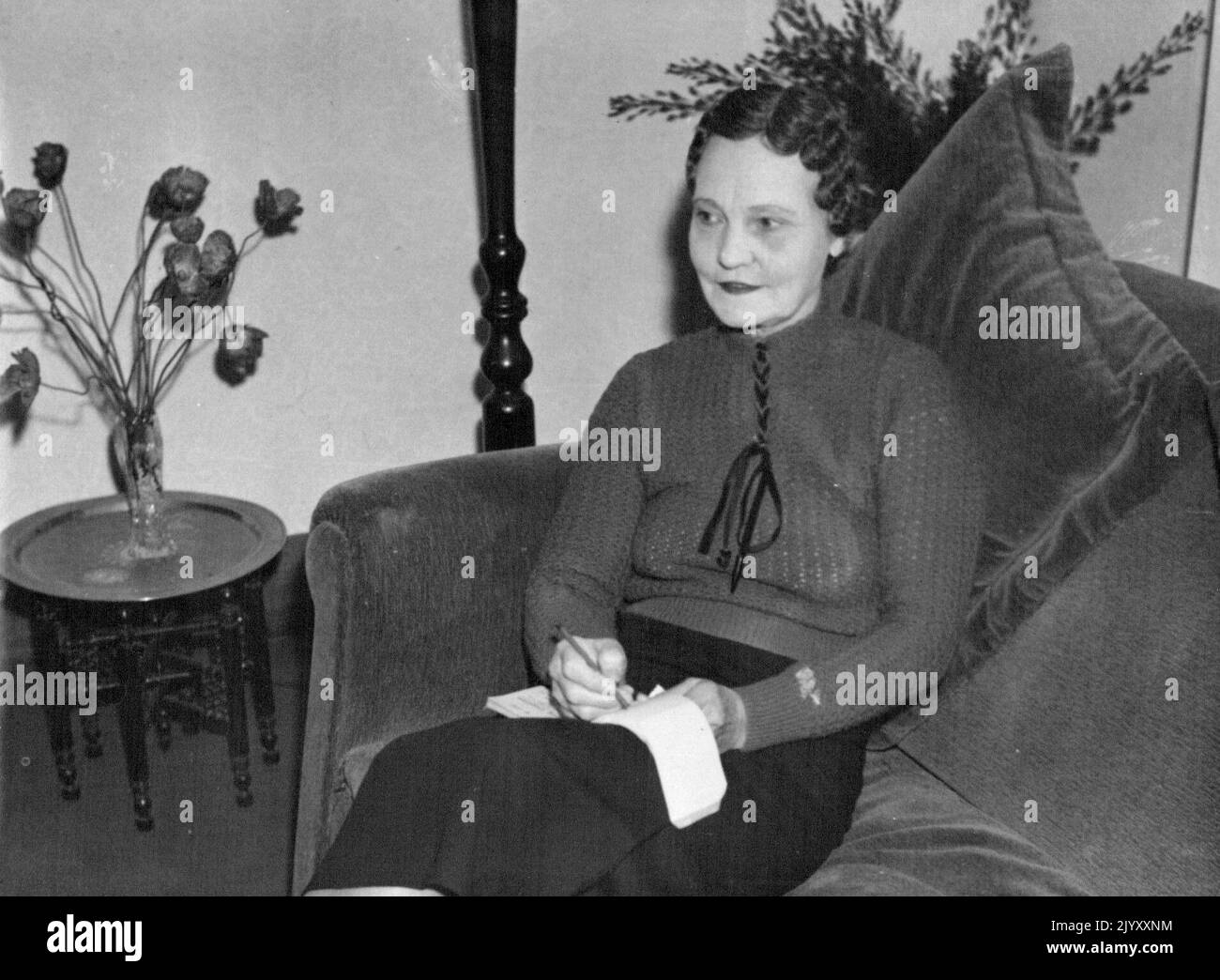 Frau Percival Ehefrau von Capt. Percival (von Percival ***** Fame). 27. September 1937. Stockfoto
