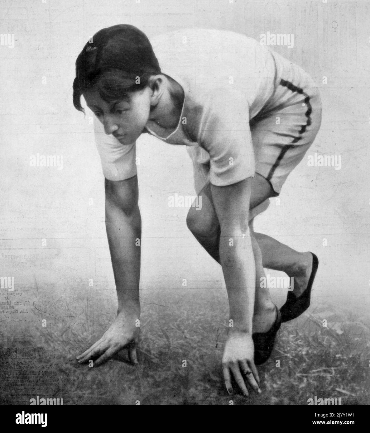 Arthur Francis Duffey (1879 - 1955), amerikanischer Leichtathlet, der 1900 bei den Olympischen Sommerspielen in Paris, Frankreich, teilnahm. Er war Alumnus der Klasse 1899 der Worcester Academy und der Georgetown University. Er stammte ursprünglich aus Boston, Massachusetts, und nach seiner sportlichen Karriere war er Sportautor und Redakteur und ließ sich in der Gegend von Boston nieder. Duffey trat bei den Olympischen Sommerspielen 1900 in der 100-Meter-Runde an und belegte den vierten Platz in der Gesamtwertung. Er gewann seine erste Runde Heat mit einer Zeit von 11,4 Sekunden, fiel auf 11,0 Sekunden, um sein Halbfinale zu gewinnen, und nahm eine frühe Führung im Finale vor dem Pullin Stockfoto