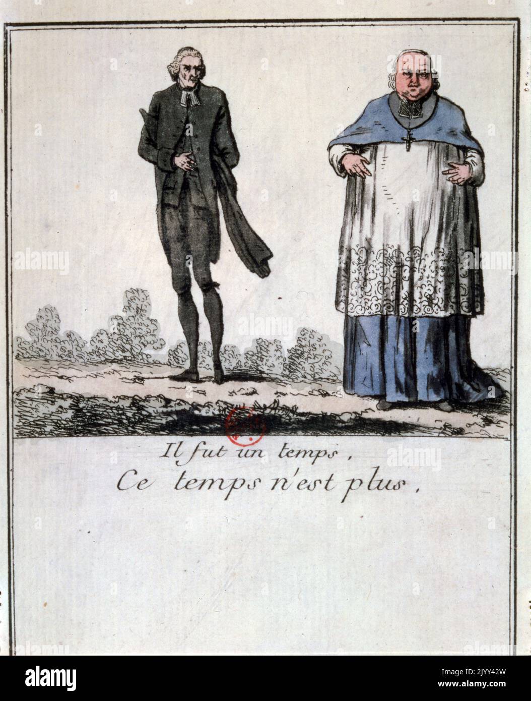 Französische Revolution Illustration des Konflikts zwischen Kirche und Staat Stockfoto