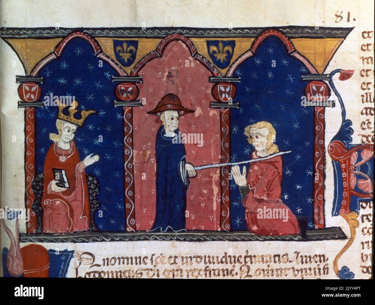 Graf von Toulouse Raymond VII. Unterwerfen sich dem König von Frankreich Louis IX Stockfoto